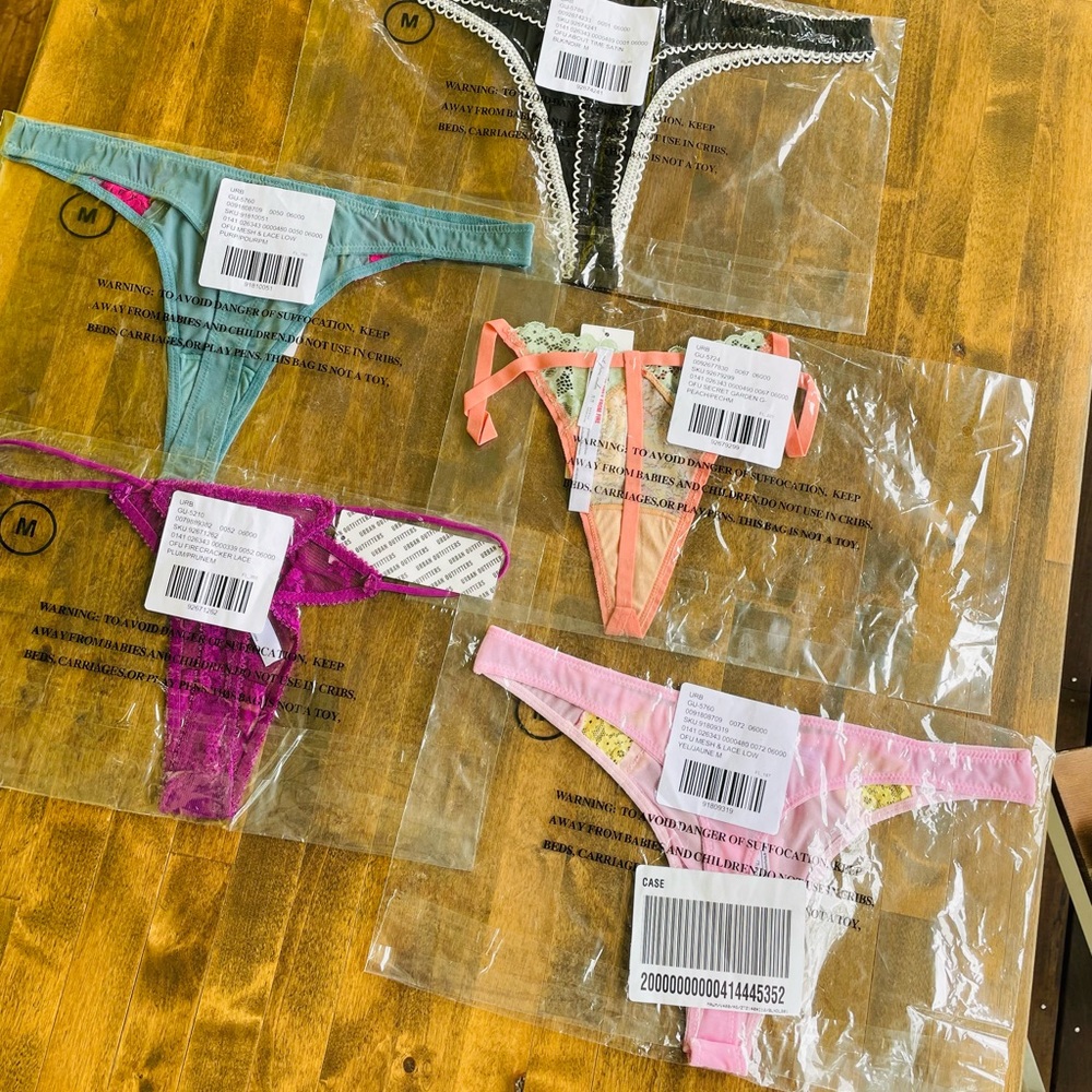 Urban Outfitters Bundle of Thong Multi Color Panties, Medium, Sleepwear, Sexy